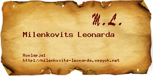 Milenkovits Leonarda névjegykártya